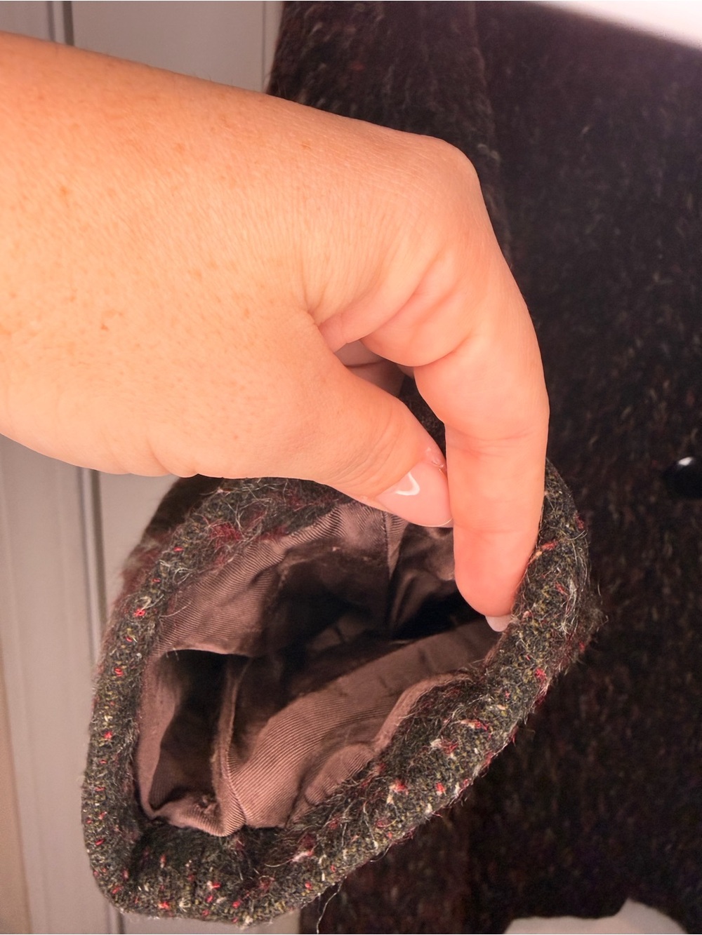 Brown Multi Textured Button-Front Pea Coat - Picture 5 of 10